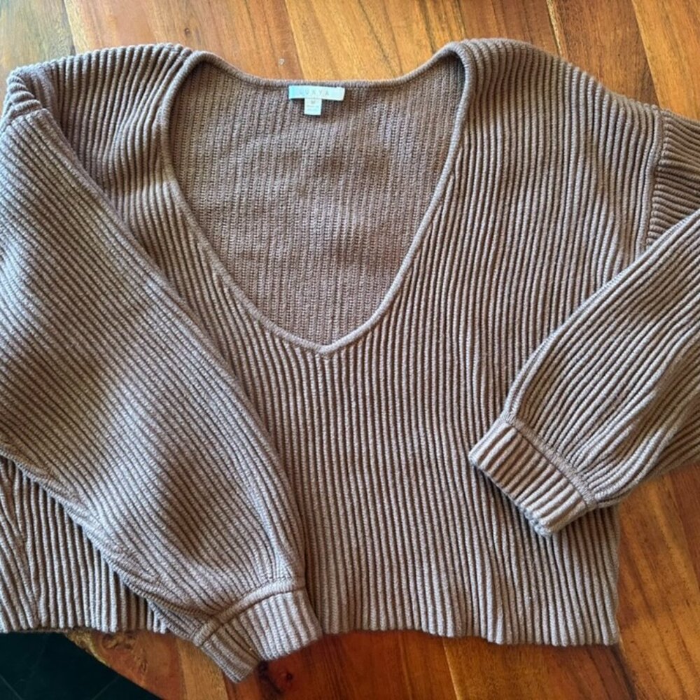 Lunya Brown Cozy Silk Cotton Sweater